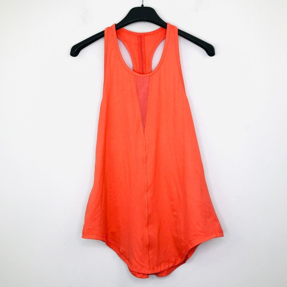 Zyia Active Womens Medium Tank Top Orange Solid Vented Racerback Athletic CC10